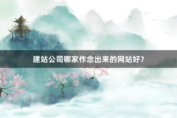 建站公司哪家作念出来的网站好？